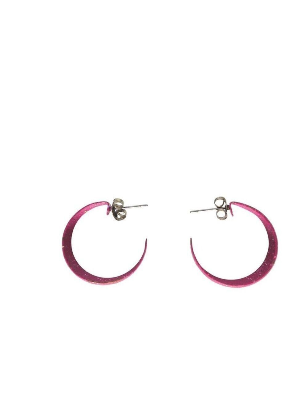 Metallic Pink Glitter Hoop Earrings Statement Jewelry